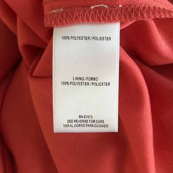 Danny & Nicole Coral Swiss Dot Chiffon Surplice Ruffle Midi Dress SKU0498 - Picture 9 of 10